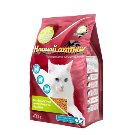Dry food "Night Hunter" for cats, prevention of urolithiasis, 400 g