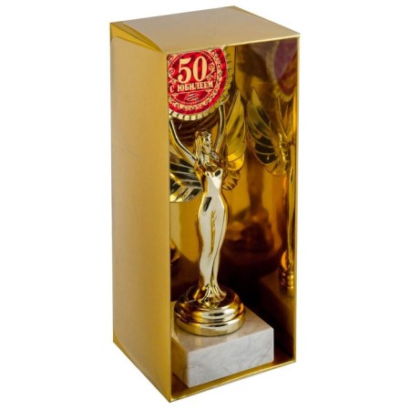 Nick Award Figure Cup with an anniversary of 50, 18 x 7 cm, plastic, gold-4
