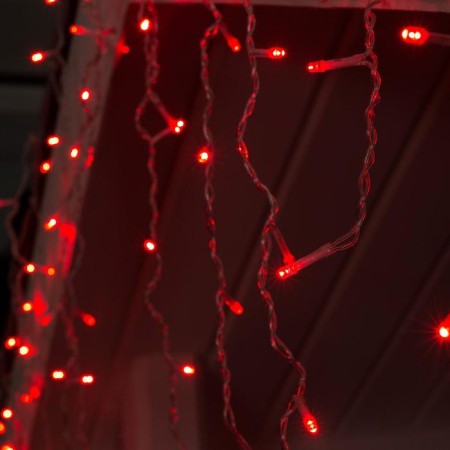 Garland "fringe" 3 × 0.6 m, IP44, UMS, transparent thread, 160 LED, red glow, 220 V-1
