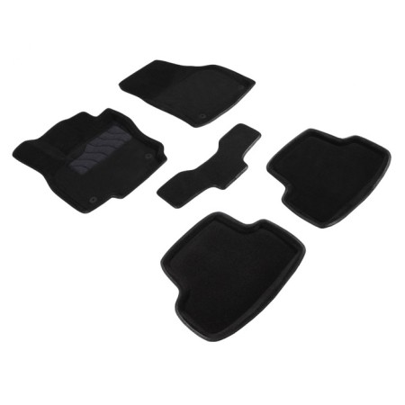 3D mats for Skoda Karoq 7 seats, 2017-n, black, set