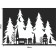Decorative sticker for windows "House against the backdrop of fir trees" 50x34 cm