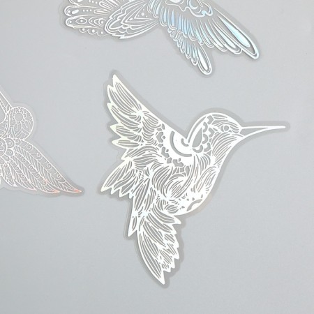 Stickers for creativity "Holography. Birds" d = 10 cm set 10 pcs 0.2x14x11 cm-2