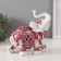 Souvenir Polystone "White Elephant. Burgundy Popon with Flower and Straza" 17.5x9x17 cm
