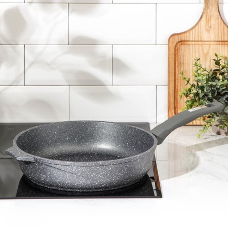 Granite pan, d = 28 cm, plastic handle, anti -stick coating, gray color-5