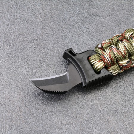 5B1 survival bracelet (paracord, knife, whistle, compass, fire), forest camouflage-4