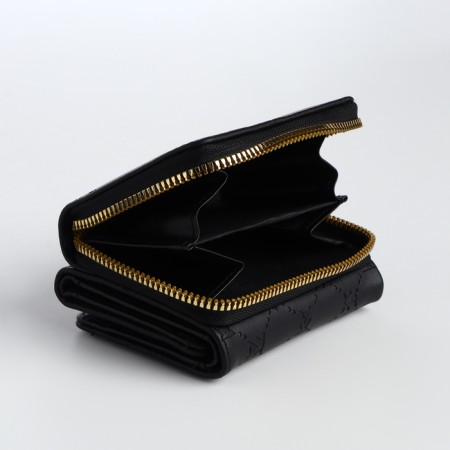 Women's wallet on the button, black color-3
