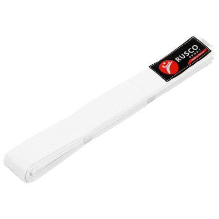 Ruscosport karate belt, length 2.6 m, white color