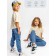Children's jump (T-shirt, trousers), height 98-104 cm, cream color, blue