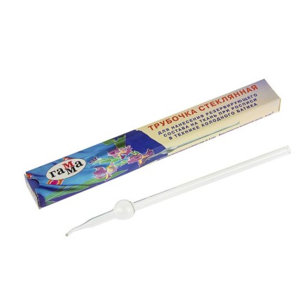A tube for applying a reserve composition to the fabric in the corba (length 19.1 cm, hole diameter - 0.4 mm)