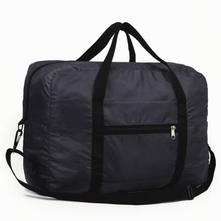Road bag on a zipper, folding in a cosmetic bag, black color-2