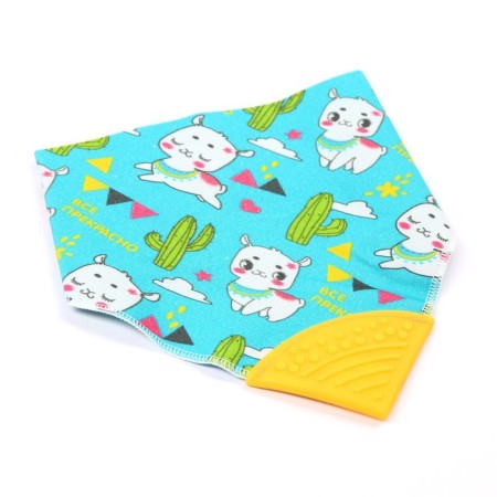Bandana Bibsord/Salunavik for feeding "Cool" waterproof with a teether on the button, mix-10