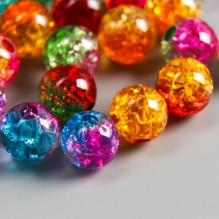 Beads for creativity plastic "Broken glass" set 20 grams, d = 1 cm, mix-5