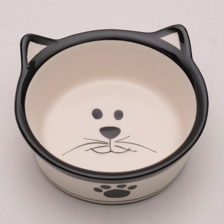 Ceramic bowl "Wintering cat" 200 ml 11 x 4.8 cm, white-black,-1