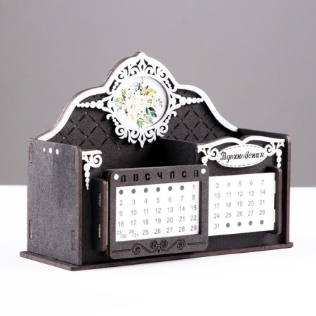 Calendar-penis "Inspiration", black-serebly, 17x7.5x12 cm, MDF-1