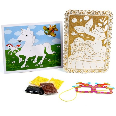 Set for creativity: EVA applique with crumbs and coloring + mask on the elastic band "Live"