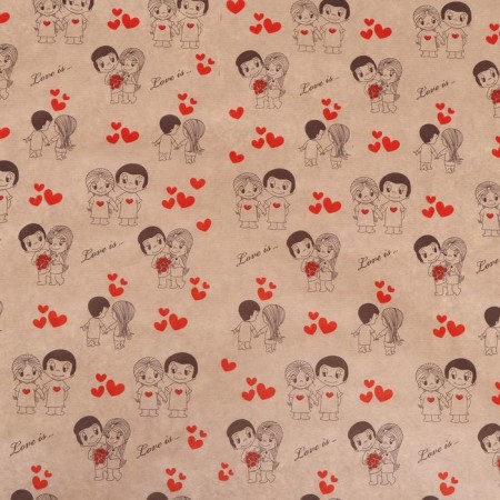 Paper packaging craft "Love is...", 0.6 x 10 m, 40 g/m2-1