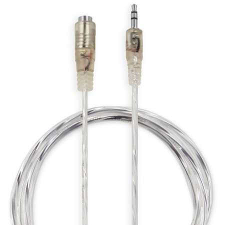 Audio jack 3.5 (M)/jack 3.5 (f) 1m. Transparent (CAB025-1M)-1