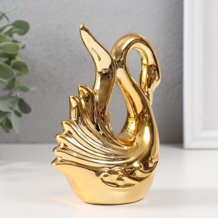 Souvenir Ceramics "Swan. Subordance" gold 6x10.5x14 cm-1