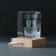 Souvenir glass backlight "rectangle. Thoughtrs" stand wood, USB 7x7x10