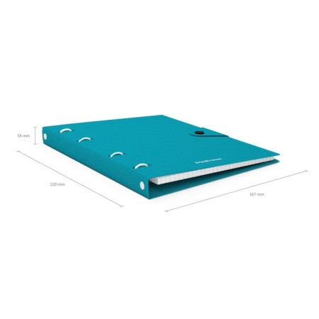 A notebook on the rings A5, 80 sheets in the Erichkrause "Glance Vivid", plastic cover, offset block, whiteness 100%, mix-8