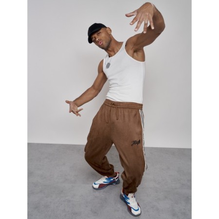 Joggers are sports male, size 50, brown color-1