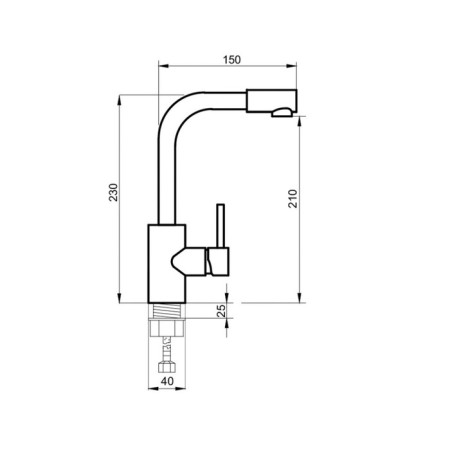 Sink mixer "RMS" SUS124-001F-3, 35 mm cartridge, stainless steel, satin-4