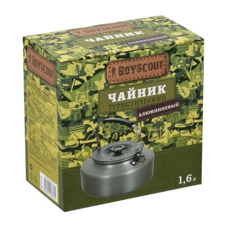 Tourist kettle Boyscout, 1.6 liters, anodized aluminum, with a cover-1