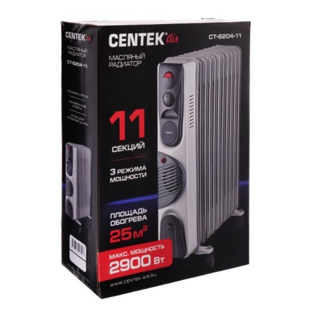 CENTEK CT-6204-11 heater, oil, 2900W, 11 sections, 25m², turbo-span, 3 regiments-5