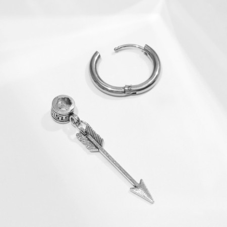 Piercing in the ear "Ring" arrow, d = 12 mm, color silver-2