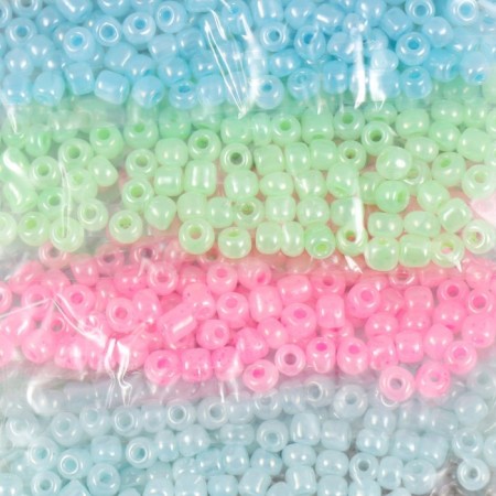 Round beads 6/0 "marshmallow" mother -in -law 8 colors x 10 g 20x8 cm-1