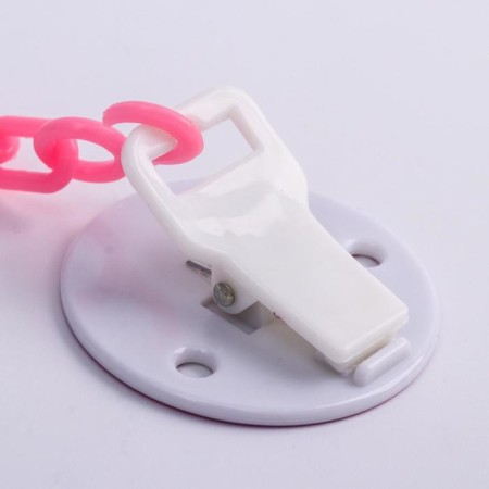 Holder for the nipple - dummy "cat", on a chain, pink color-3