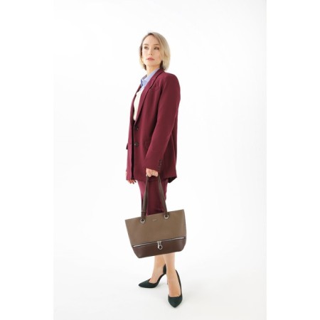 Bag Female Tout on the zipper David Jones, brown color-3
