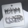 Road earrings set 6 pairs "pearl" mood, white color in silver