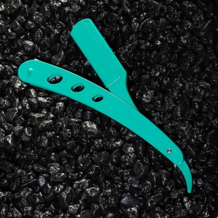 Dangerous razor Shavett (without blades) made of stainless steel, turquoise matte-3