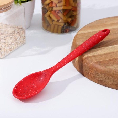 Spoon Garnish shares "grenade", silicone, 28.5 × 5.5 cm, red color