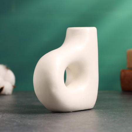 Bray candlestick White gloss, 10x4x10cm-2