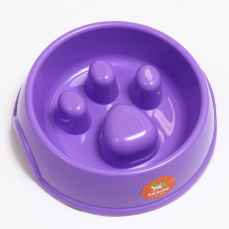 Pain for slow feeding "Paw", 22.5 x 23 x 6.5 cm, purple-1