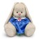 Soft toy "Bunny Mi", in a blue dress with roses, 23 cm