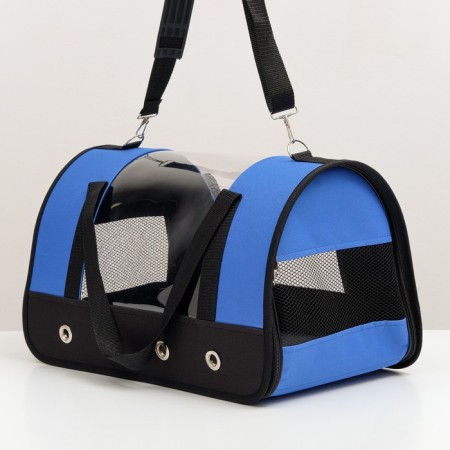 Bag - Animal carrying "Panoramic", with a window, 46 x 28.5 x 30 cm, blue-4