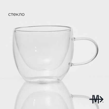 Glass mug with double walls Magistro Duo, 200 ml, 12 × 8.5 × 7.5-1
