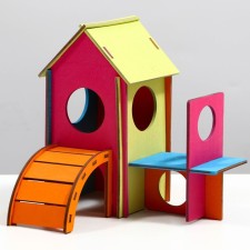 House for rodents with ladder 25 x 22 x 22 cm