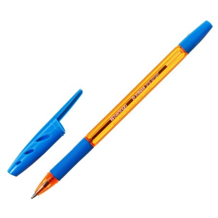 Ballpoint handle Berlingo "Tribase Grip Ginger", 0.7 mm, flu, light blue-2