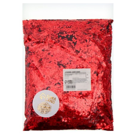 Filler for the ball "confetti hexagons", 500 g, red color-2