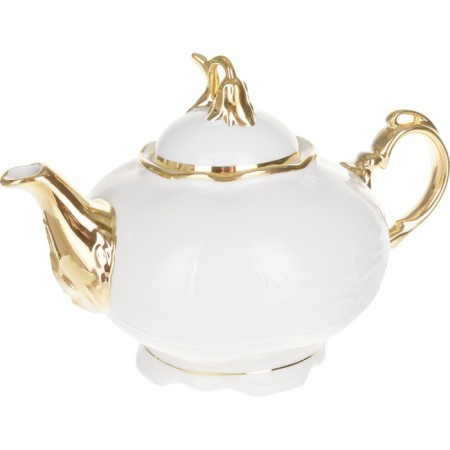 Tea Service 6/9 Tulip, DELIVERY “Snow -white tulip, golden holders”, 15 items-1