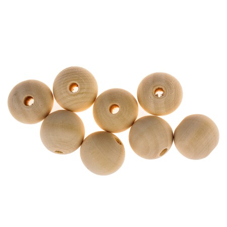 Wooden beads d = 20 mm ± 1 mm (set 8 pcs) without coating-1