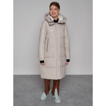 Coat insulated winter female, size 48, beige color-9