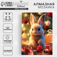Алмазная вышивка с частичным заполнением "Зайка" 15*21, холст