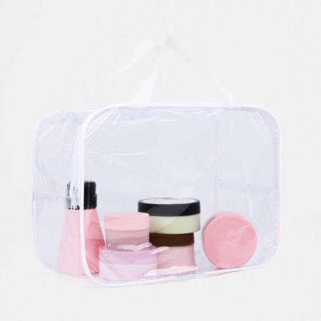 Cosmetic bag with lightning, white color-3