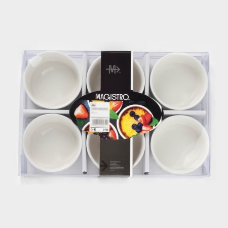 A set of Ramekines from heat -resistant ceramics Magistro "Caspar", 6 items: 200 ml, white color-9