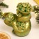 Figure "Snake with flowers" green with gilding, 7x7x5cm
